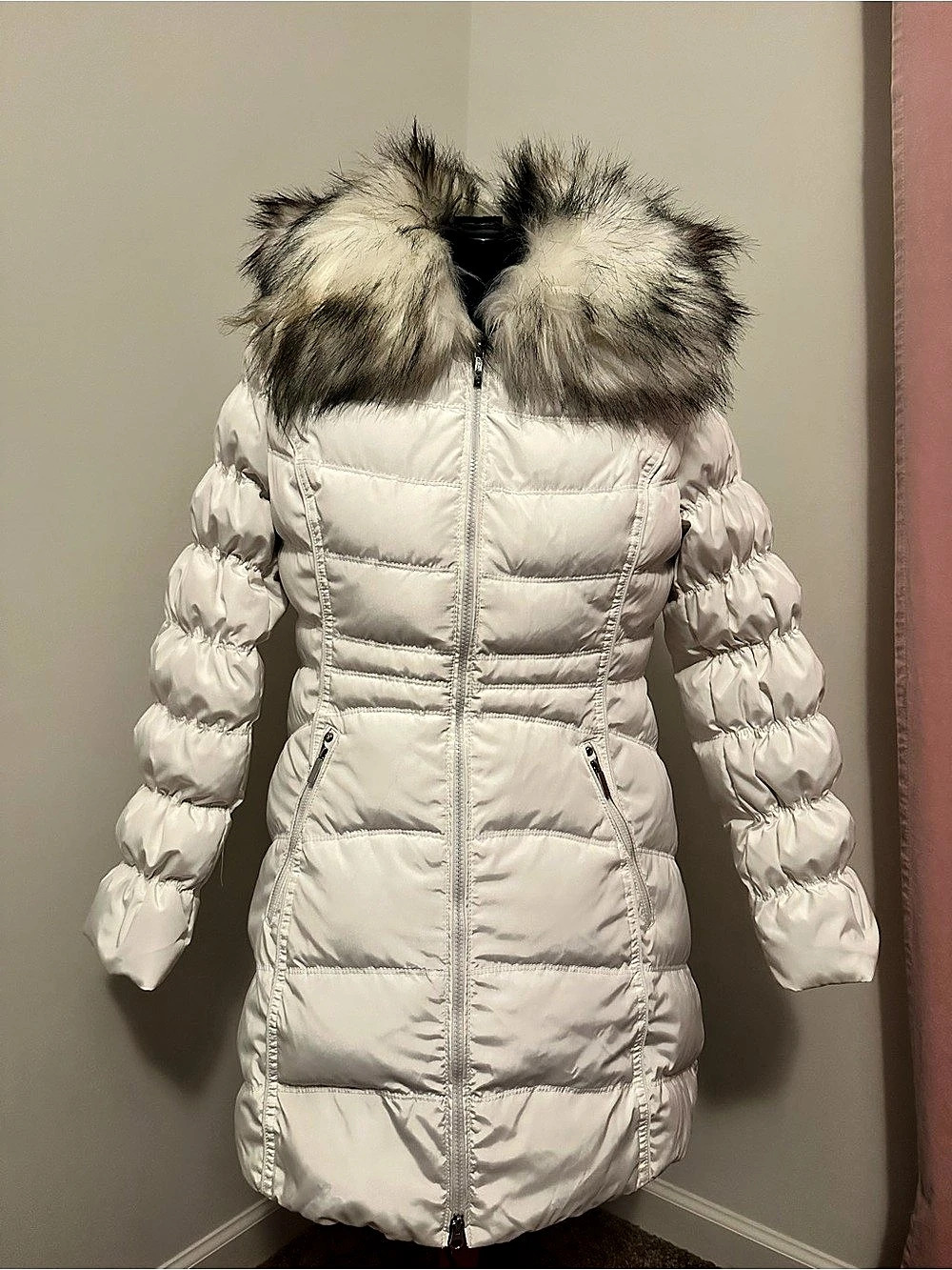 Laundry by Shelli Segal White Puffer Coat Size Large